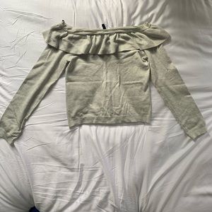 Ruffle, off the shoulder sweater